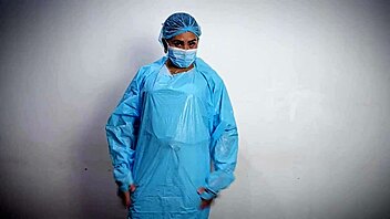 medical glove fetish asmr session with dominafire in hospital