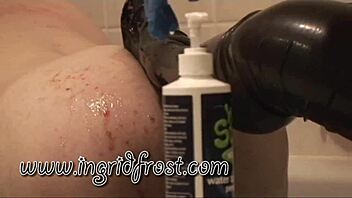 Blonde Femdom Slut Dominates with Foot-Ass Fucking