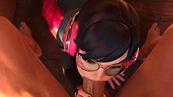 School-Girl D Va Sucks Cock Then Gets Facial Cumshot