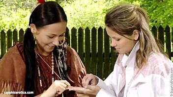 Beautiful Brunettes Zoe And Devin Enjoy Outdoor Activities Together