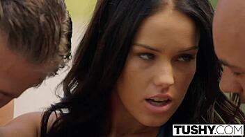 Bad girl Megan Rain takes double pounding