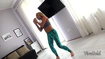 Stepsister sucks cock deeply, gets anal fucked roughly, cum in mouth