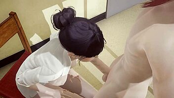 have you seen shoko getting hardsex in library with futanari blowjob