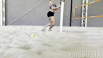 My beach tennis teacher gets excited seeing my big ass.