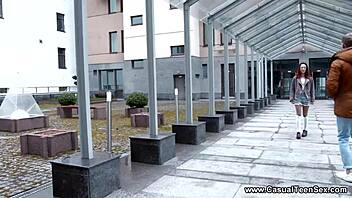 guy meets teen lottie magne for casual chat.