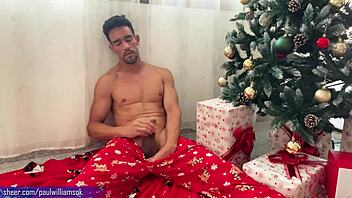 christmas vibes with santa nearby, enjoying a private solo handjob moment all to myself