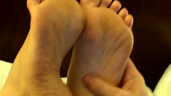 Coworker Rubs High Arch Feet During Masturbation