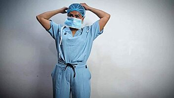 medical glove fetish asmr session with dominafire in hospital