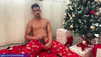 Julestemning med julemanden tæt på, nyder privat solo håndjob helt for mig selv