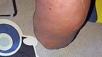 myanmar gay guy explores monster cock with homemade saline in intimate setting