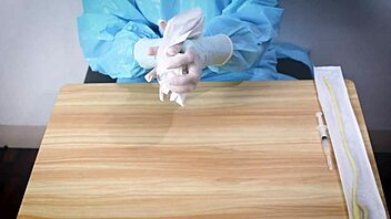medical glove fetish asmr session with dominafire in hospital