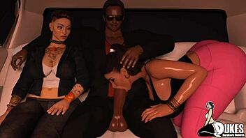 dukes big booty babe, like, gettin smashed hard, total marathon, whoa, in 3d garage!