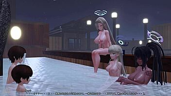 Mmd Blue Archive Asuna Karin Toki Group Sex