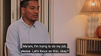 Dirty office roleplay with an interracial couple