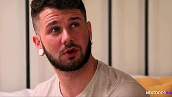 nextdoorraw hotel overbooked so hot guys share bed for some muscular gay fucking 😏