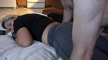 big ass asian in yoga tights getting fucked doggystyle with cumshot