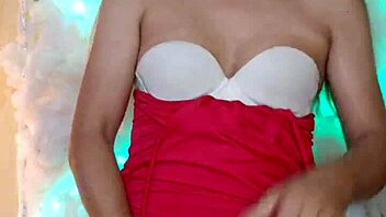Hot transsexual in red.