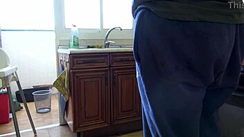 she was so horny she loves getting fucked doggystyle in the kitchen with her big ass bouncing
