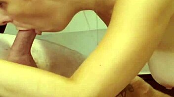 Beautiful amateur with natural big boobs gives great blow job