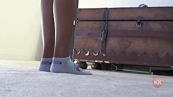 A cougar’s secret desire: black socks and ebony feet