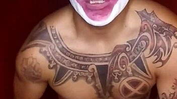 joker costume solo masturbation with big dick