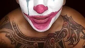 joker costume solo masturbation with big dick