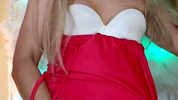 Hot transsexual in red.