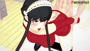 Yor Forger engages in uncensored pov fucking and sucking in Spy x Family hentai