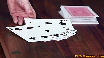 British femdom milfs in glasses humiliate lucky cock with handjobs.