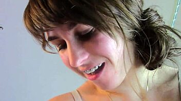 damn, this petite stepdaughter with braces steals cum from daddy