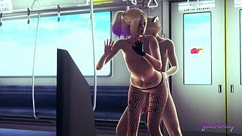 will they get caught fucking harley quinn femboy on the train in suicide squad yaoi 3d