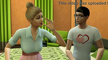 Stepmom Catches Nerdy Stepson Masturbating