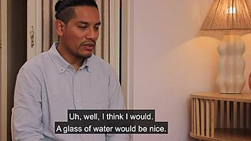 Dirty office roleplay with an interracial couple