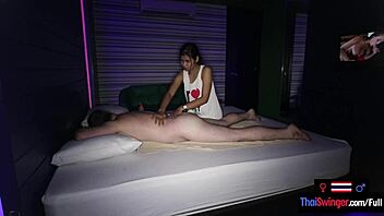 This thai teen gives a customer a happy ending massage