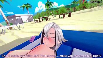 Arlecchino fucks in bikini on beach