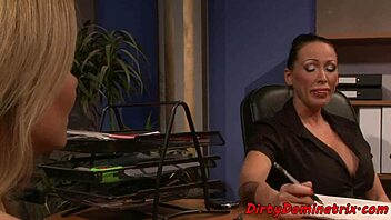 Restrained submissive dominated by lezdom milf