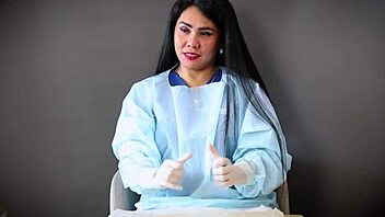 obsessed with medical latex gloves and nurse fetish play