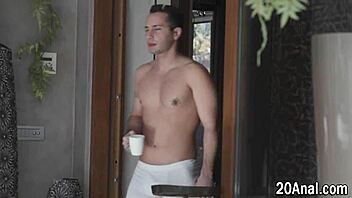 erotic hottie with small tits rides monster cock in hardcore anal scene, brunette blows before assfucking