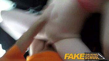 Fake driving school creampie clips with black girls and geeky blonde