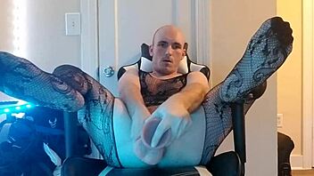 Why does sissy gape ass with huge dildo?