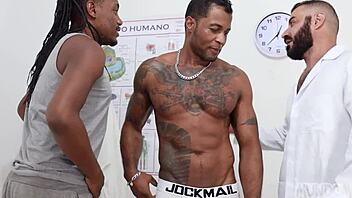 Massagista Slams Big Cock in Tight Gay Ass Group Action