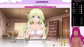 vtuber lewdneko plays love cubed part 3 with cute big tits dating game.