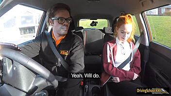 Redhead Ella Hughes Gulps Down a Massive Cumload Outdoors—Wow!