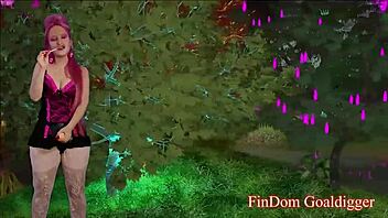 In the game of domination, Joy follows femdom instructions for jerking off and cum eating with strapon play.