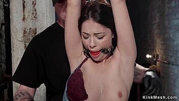 Brunette Gagged Tight in Backbend Bondage, So Intense! 😳