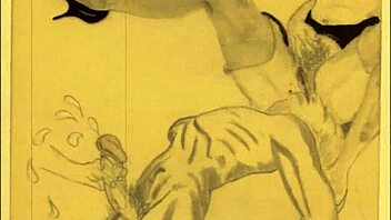 what are these vintage erotic drawings depicting in comic style?