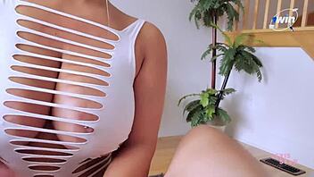 Vegan step sister eats my big sausage for breakfast. Can't resist bending over for more!