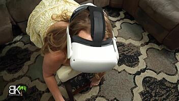 Dumb stepmom falls for VR gamer stepson's trick in full 4K.