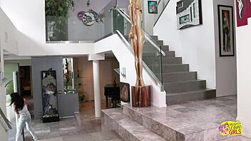 Goth lesbian girls tease sensually