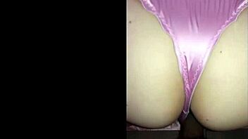 French amateur slut in pink satin panties gets deepthroat and ass to mouth fucking!